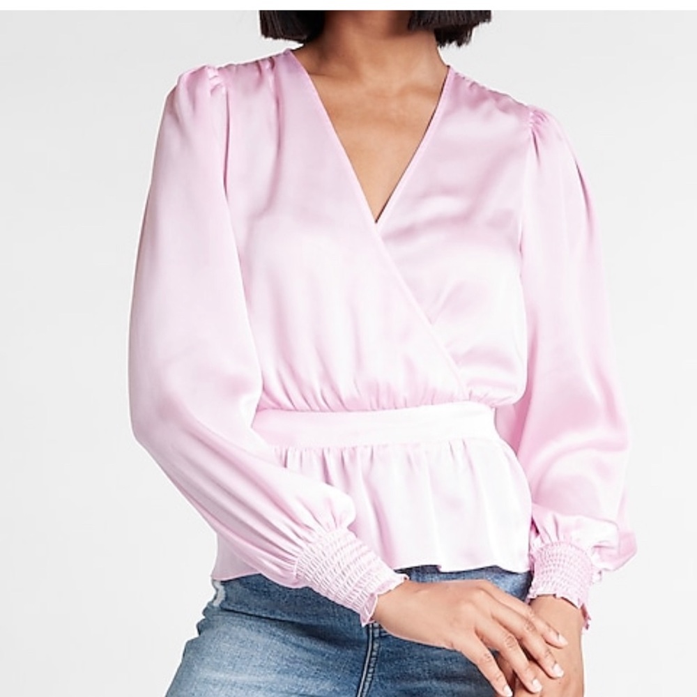 Satin Pink blouse express NWT